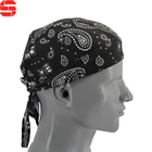 SQUARE Paisley Doo Du Do Rag Cotton Bandana Skull Cap Headwrap Chemo Cap