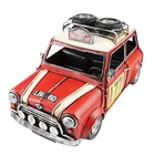 Vintage Car Model Retro 2 Wheels On Top 177 Logo Antique Home Decor Handicraft Desk Decoration Metal Craft Ornaments
