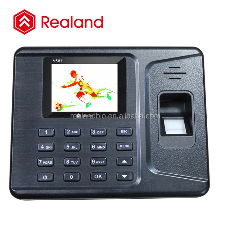 Realand A-F261 biométrico de huellas dactilares tiempo asistencia registrador de la máquina