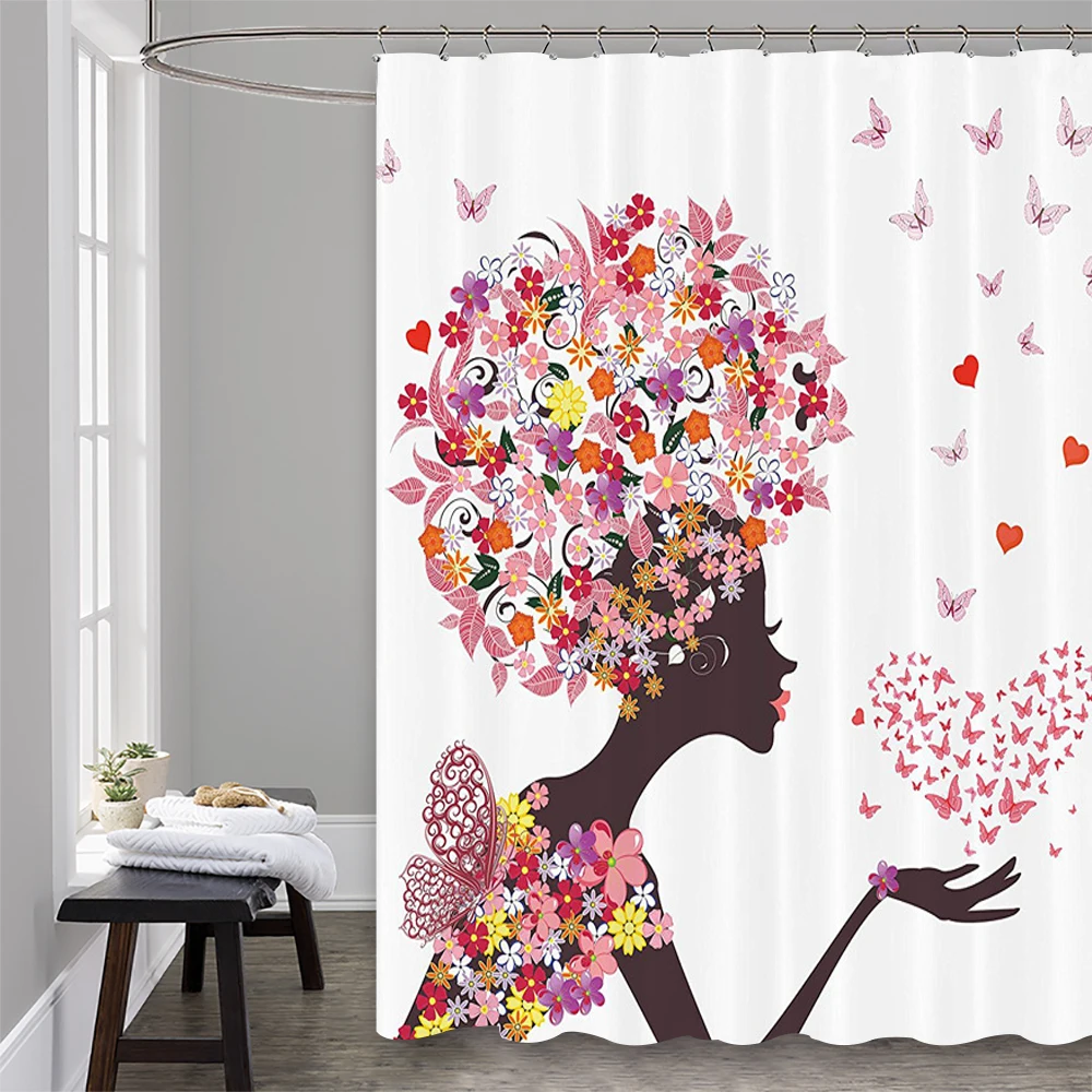 Fairy Girl with Wings in a Floral Dress Magical Fantasy Garden Flying Butterflies Printed Waterproof Shower Curtain
Fairy Girl with Wings in a Floral Dress Magical Fantasy Garden Flying Butterflies Printed Waterproof Shower Curtain