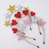 Wholesale 5 colors design red heart star butterfly glitter headband