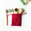 Portable travel cleansing utensil set wooden hair brush and mirror set for children adult