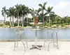 Outdoor quadra bar chair and stainless steel table set