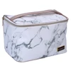 Fashion Marble Printed PU Thermal Cooler Lunch Bag with Handle