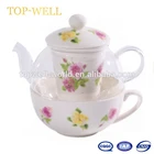 Beautiful 500ml porcelain tea cup and saucer coffee cup tea cup tea for one set made in china