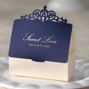 good price house shape paper wedding candy box with foil stamp