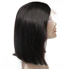 Virgin Aligned Cuticle Brazilian Human Hair Short straight Bob Lace Front Frontal Wig