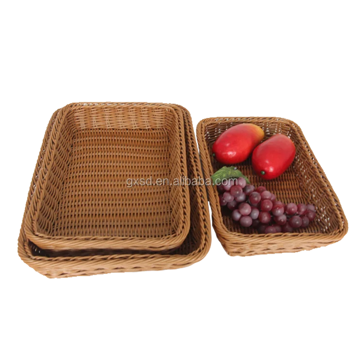 Hand Crafts Plastic Produce Basket For Fruit Decoration And Storage