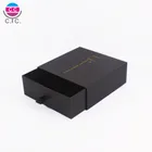 Gift Drawer Box Paper Custom Luxury Black Cardboard Paper Packaging Drawer Men Wallet Gift Box