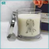 FJ016 size 7*8CM wax 135g cheap custom printed glass jar paraffin wax scented candle with metal lid