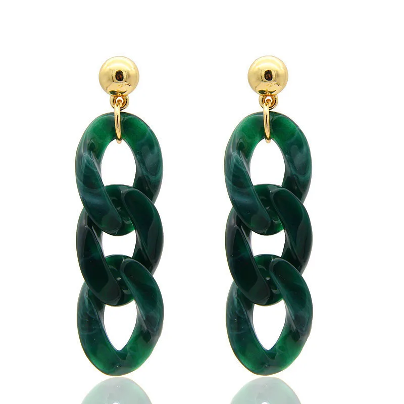 New Fashion Women Jewelry Acrylic Hollow Geometric Chain Linked Earrings Green Marble Effect Acrylic Three Oval Dangle Earrings, As picture
New Fashion Women Jewelry Acrylic Hollow Geometric Chain Linked Earrings Green Marble Effect Acrylic Three Oval Dangle Earrings, As picture