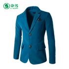 2017 New Design Two Buttons Blue Casual Suit Mens Silm Fit Blazer