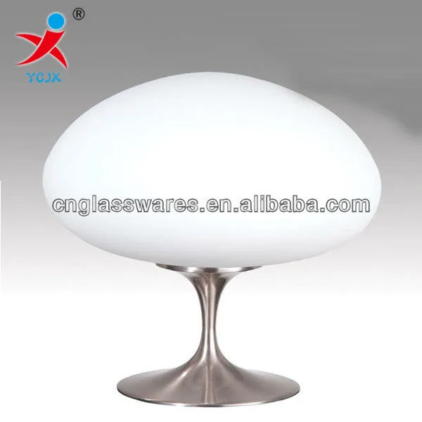 opal glass lampshade with metal base