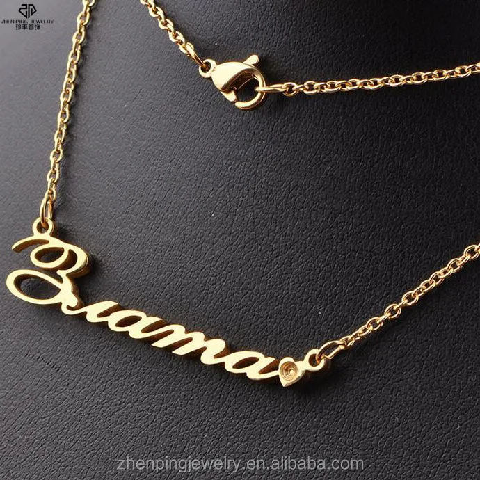 Hot Real Gold Plated Stainless Steel Name Design Pendant Personalized Name Necklace Buy Personalized Name Necklace Name Necklace Necklace Product On Alibaba Com