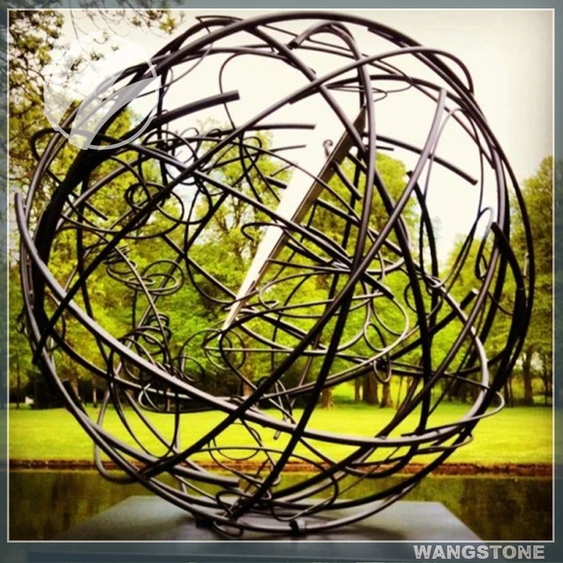 Modern Spherical Garden Sculptures Of Large Stainless Steel Hollow