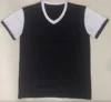 Custom cotton spandex fabric mens v-neck black tee shirt in Euro/US big size