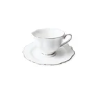 Cheap plain white color porcelain coffee and tea cups mugs and saucers dishes set for hotel and restaurant