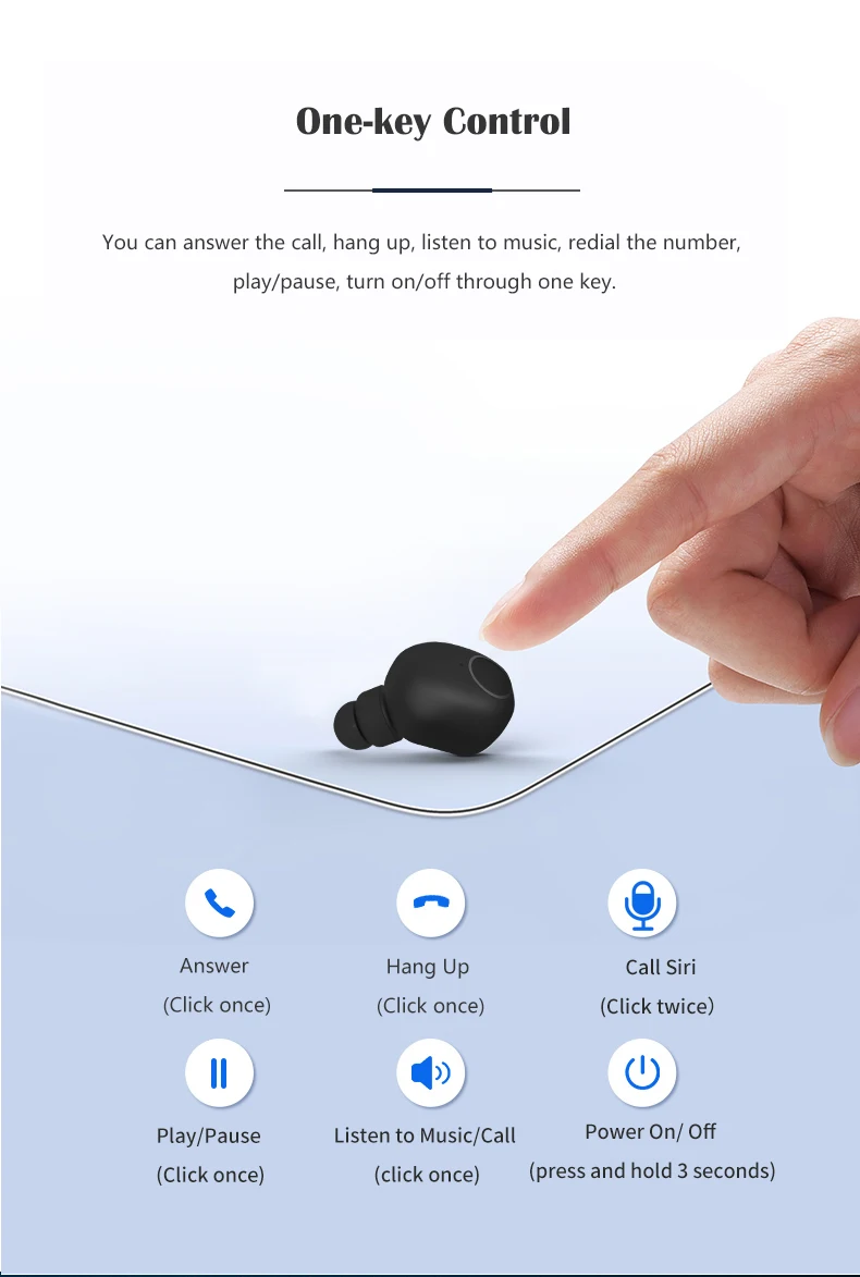 V5.0 Speaker Tws Earbuds,Wireless Headphone,Smallest Bluetooth Headset - ANKUX.COM