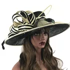 ABPF Wide Brim Ladies Sinamay Fabric Church Party Hats