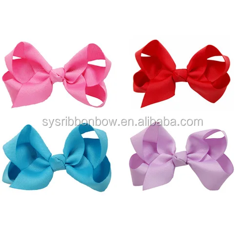 Hot selling satin ribbon baby boutique hair bows for hair accessories