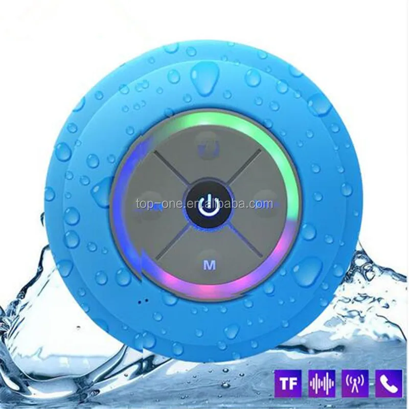 New design LED sucker bluetooth shower speaker, waterproof bluetooth speaker with LED light - ANKUX.COM