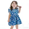 BSD1334 kids clothes baby dress girls design 2017 unique embroidery flower frock for girls