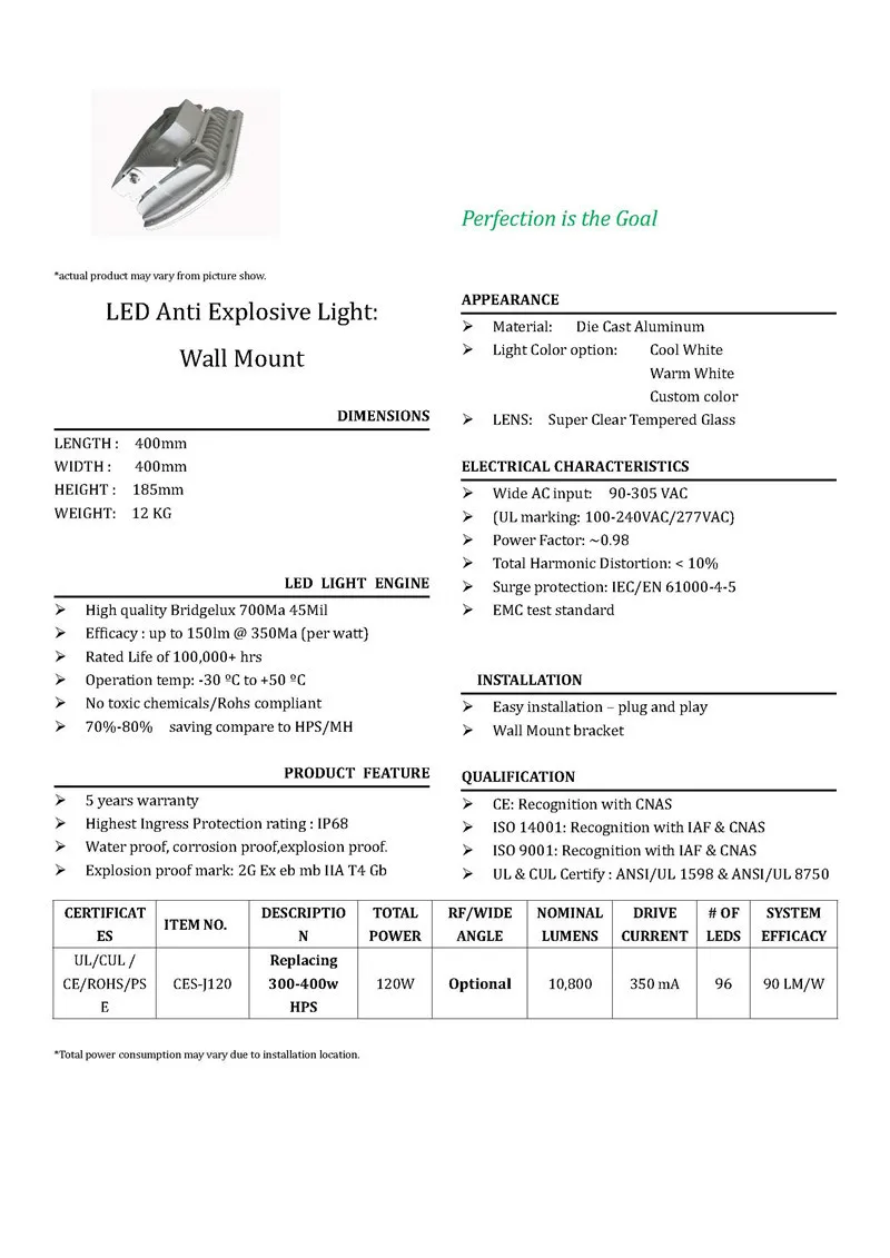 Brochure 120W anti-explosive Light