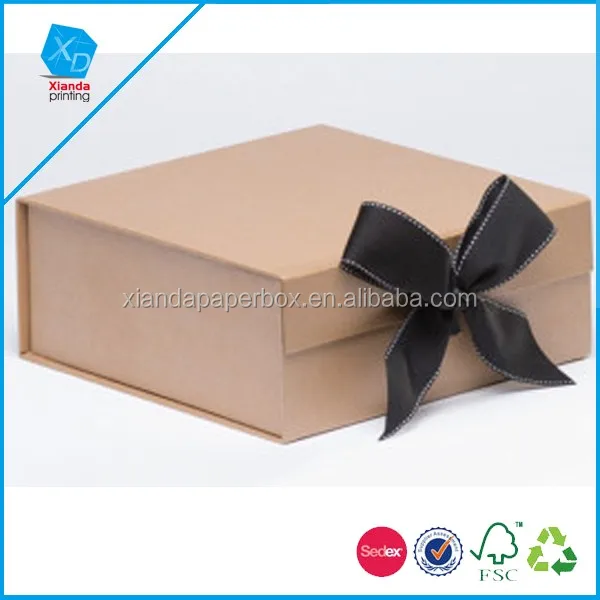 paper folding box rigid cardboard durable flat gift packaging