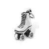 fashion silver Polished And Textured 3D Hockey Skating Charm
