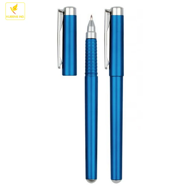 LQPT-PP183 shiny glossy blue or customizing colors plastic gel liquid ink pen with printed logo