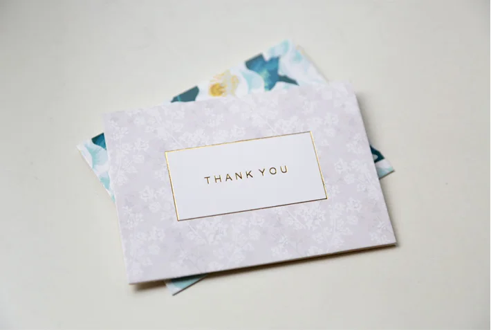 gold foil letter thank you greeting cards for thanksgiving gift