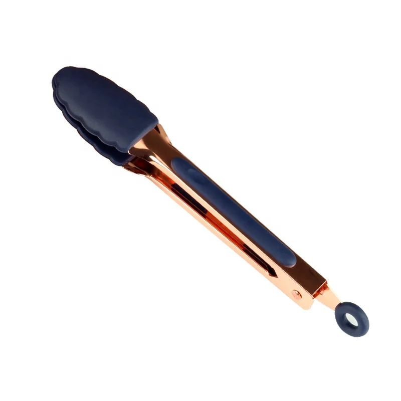 Food Grader Rose Gold Coating Stainless Steel 430 Kitchen Food Tongs 7inch blue head bbq tong, Customer request
Food Grader Rose Gold Coating Stainless Steel 430 Kitchen Food Tongs 7inch blue head bbq tong, Customer request
