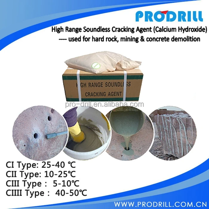 Quality High Range Soundless Cracking Agent , Non Explosive Demolition Agent