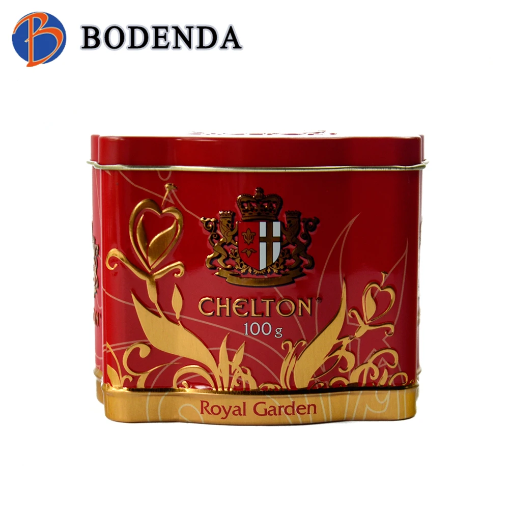 Glossy Custom Embossed Logo Metal Tea Coffee Packaging Tin Box