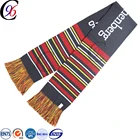Chengxing brand custom woven plaid scarf sports football soccer fan knitted embroidered scarf women
