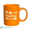 11oz custom motivational design orange ceramic mug with logo printed