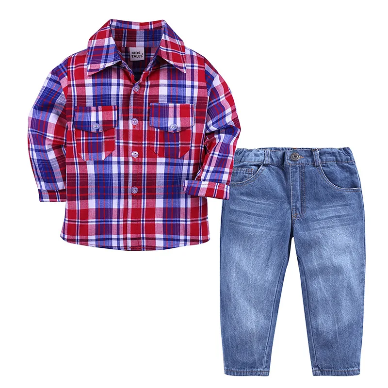 bulk wholesale two pieces red plaid tops&demin pants winter design kids clothing sets boys, Red plaid and blue demin
bulk wholesale two pieces red plaid tops&demin pants winter design kids clothing sets boys, Red plaid and blue demin