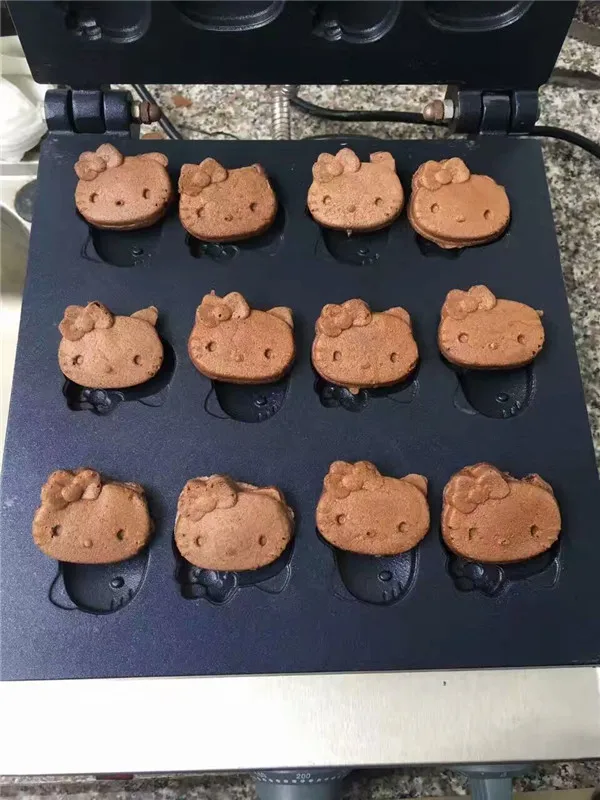 Stainless Electric Animal Waffle Cute Bear Cat Cake Baker Cartoon Maker Mould Baker Machine
