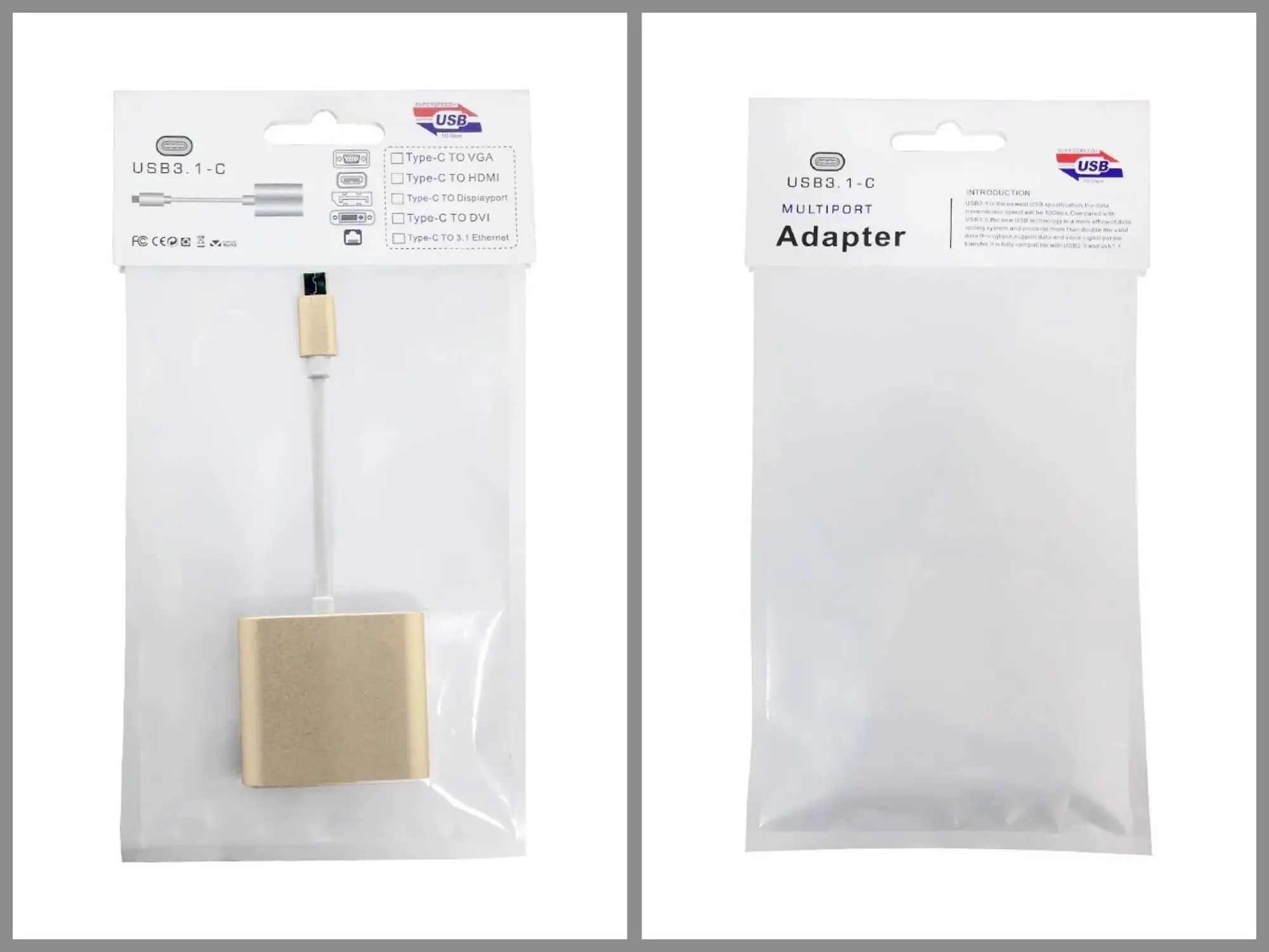 3 ports type c to hdmi interface & usb 3.0 adapter for 1080P HDTV Macbook Laptop - ANKUX.COM