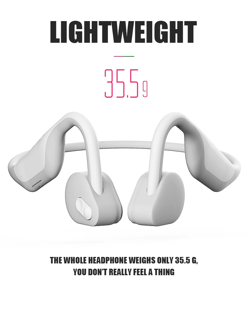 New 2019 Stereo Bone Conduction Bluetooth Headset Bluetooth 5.0 Wireless Sports Earphone - ANKUX.COM