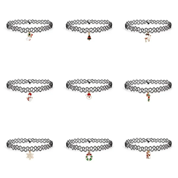 Hot style Christmas ornament necklace set with elastic fishing line tattoo necklace choker necklace, Picture 
Hot style Christmas ornament necklace set with elastic fishing line tattoo necklace choker necklace, Picture