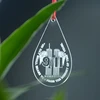 Picture Laser Engrave Water Drop Christmas tree ornaments Glass Ornament