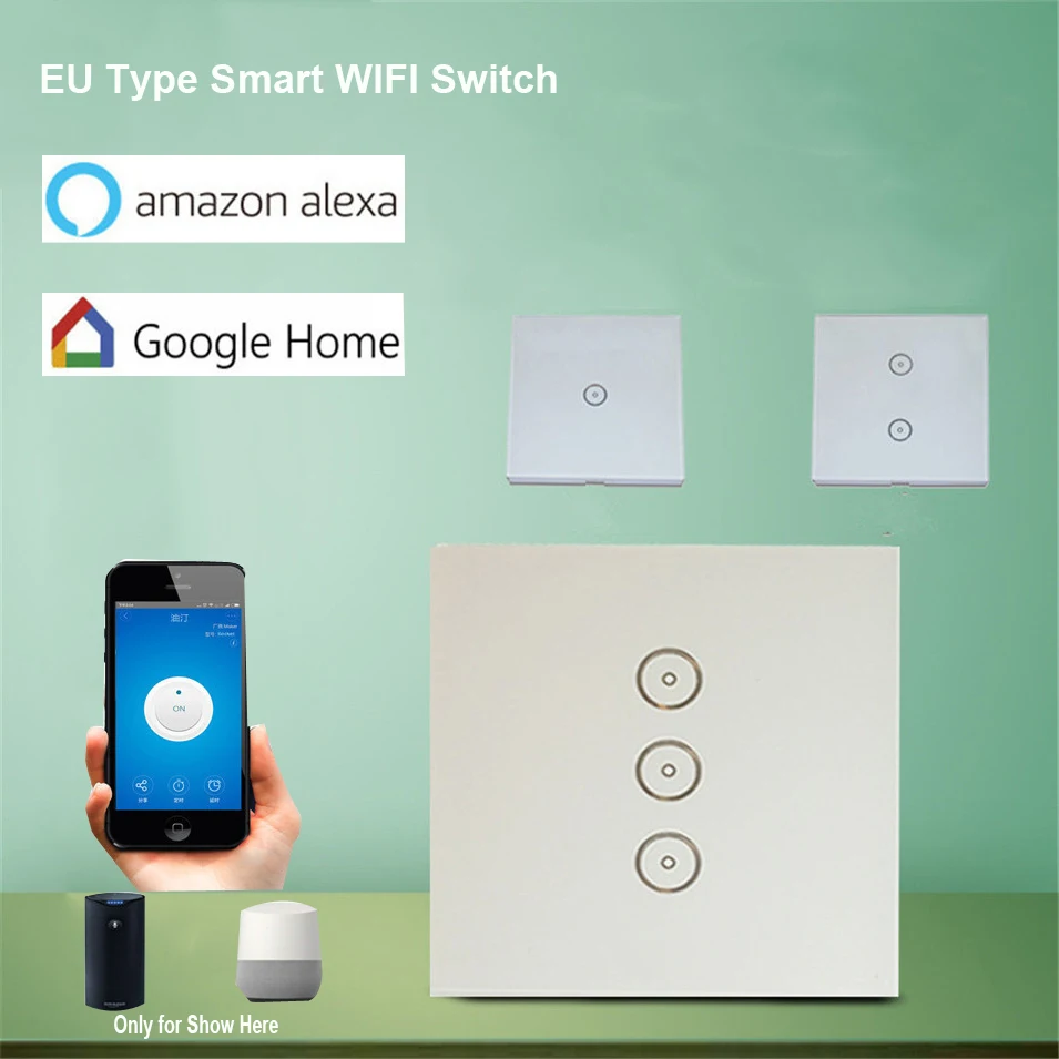 ewelink EU Standard 10A Gang Smart WIFI Switch 1 2 3 Gang Touch Panel, Wireless Remote Wifi Light Switch, Works With Alexa Google Home