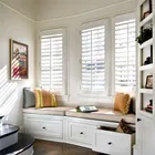 Hot sale European blind shade unique wood window plantation shutters