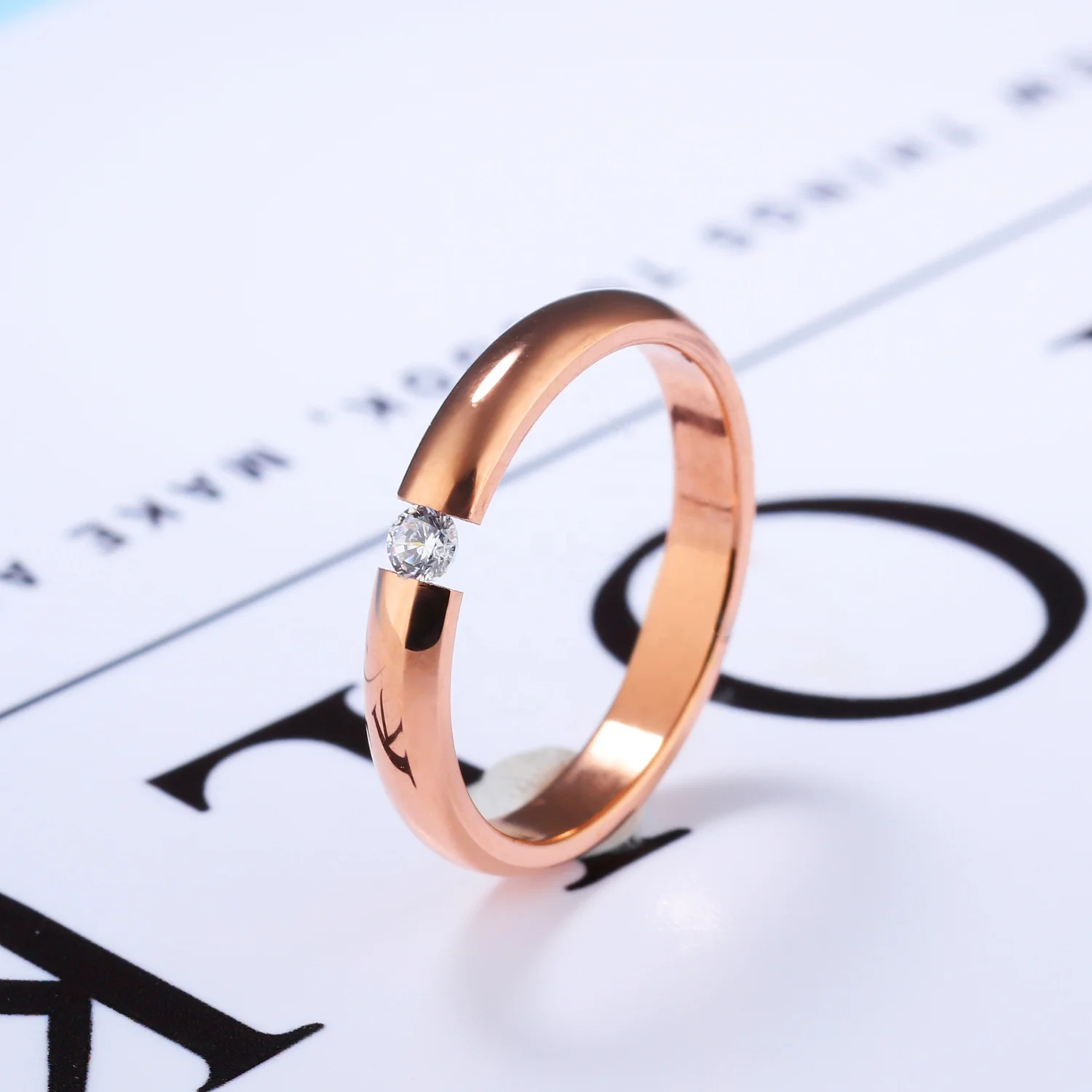Fancy Titanium Engagement Rings Rose Gold Plated Tiny Thin Flat Brushed Top Cubic Band Rings For Women Men Stainless Steel Ring
Fancy Titanium Engagement Rings Rose Gold Plated Tiny Thin Flat Brushed Top Cubic Band Rings For Women Men Stainless Steel Ring