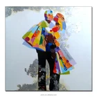 Pop Handmade Colorful Abstract Figure Valentine oil painting for Decor