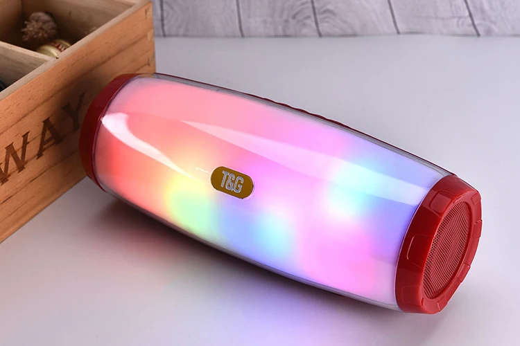 TG 165 Portable Bluetooth Speaker Stereo Leather Column 5 Flash Style LED Subwoofer Wireless Outdoor Music BoxFM Radio TF - ANKUX.COM