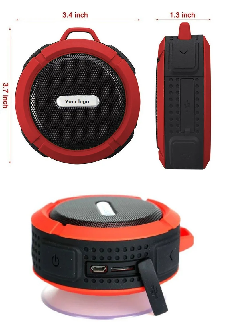Factory price waterproof fm shower radio waterproof wireless speaker c6 portable wireless speaker with sucker - ANKUX.COM