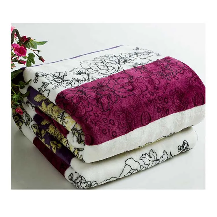 Wholesale Flame Retardant Coral Fleece Printing Double Bed Chinese