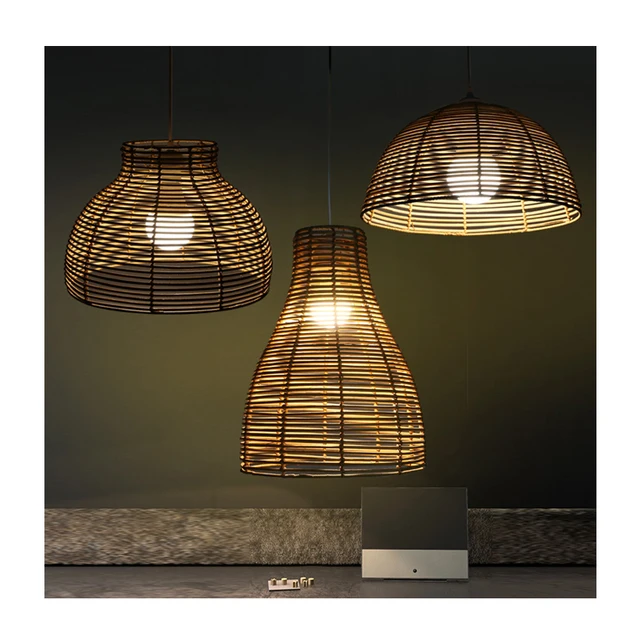 china export handmade pendant lamp circular rattan lampshade